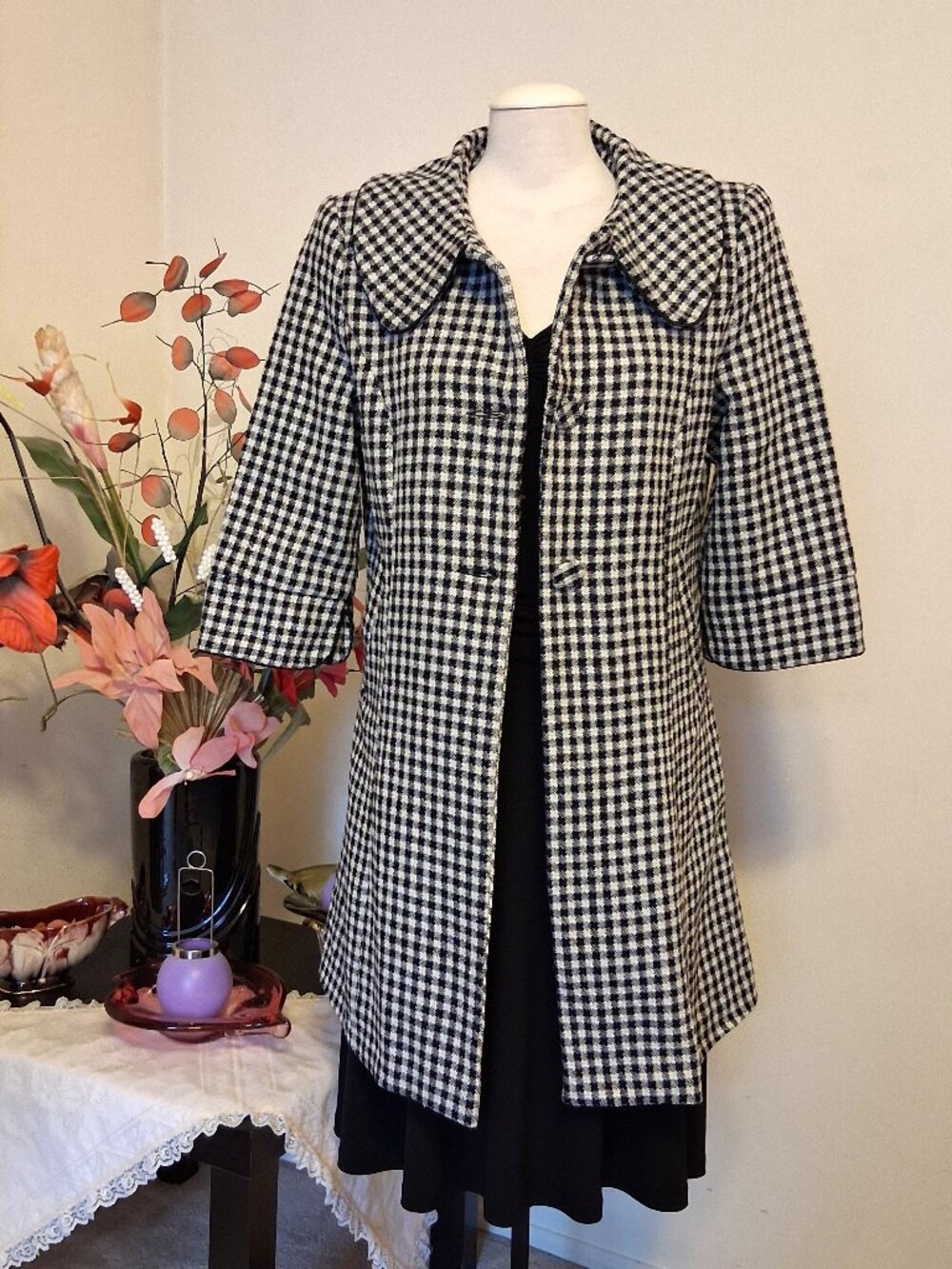 Women’s Elegant Pea Coat Lined 100% Cotton Trench Coat Warm Peacoat Outerwear XL